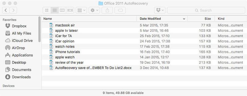 options for excel for mac 2011 not supported